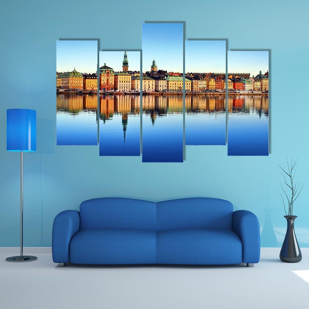 Stockholm City Canvas Wall Art-5 Pop-Gallery Wrap-47" x 32"-Tiaracle