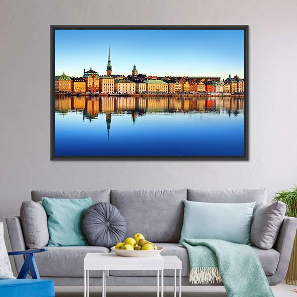 Stockholm City Canvas Wall Art-3 Horizontal-Gallery Wrap-25" x 16"-Tiaracle