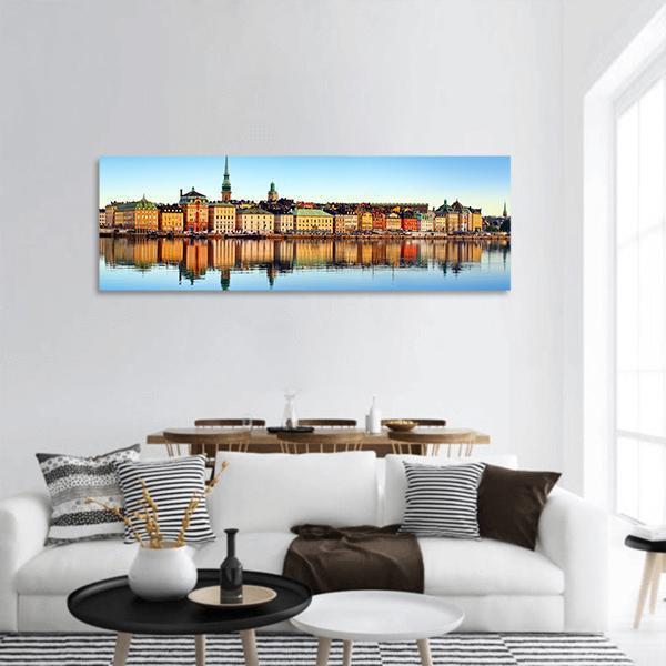 Stockholm City Panoramic Canvas Wall Art-1 Piece-36" x 12"-Tiaracle
