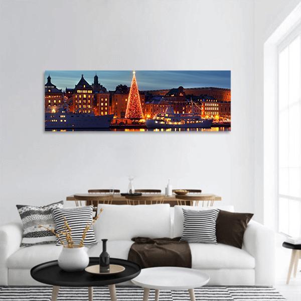 Stockholms Old City Panoramic Canvas Wall Art-1 Piece-36" x 12"-Tiaracle