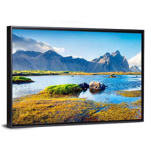 Stokksnes Headland Canvas Wall Art-3 Horizontal-Gallery Wrap-25" x 16"-Tiaracle