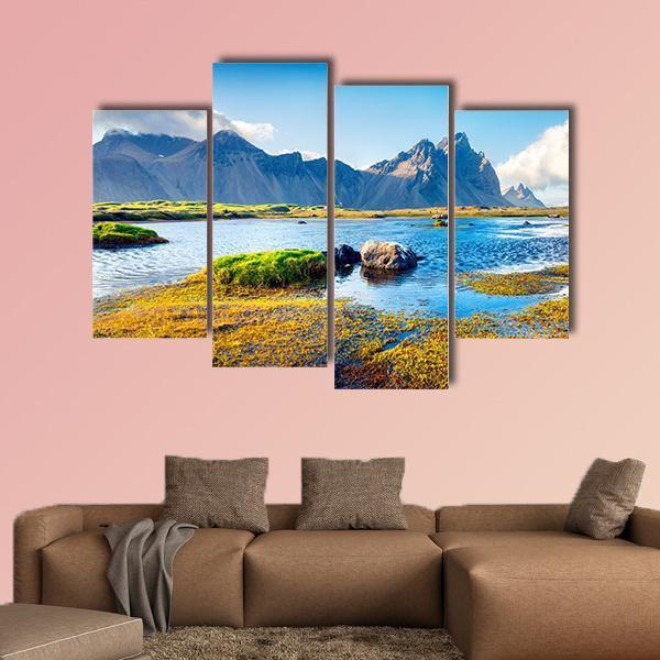 Stokksnes Headland Canvas Wall Art-4 Pop-Gallery Wrap-50" x 32"-Tiaracle