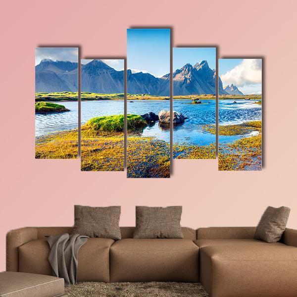 Stokksnes Headland Canvas Wall Art-5 Pop-Gallery Wrap-47" x 32"-Tiaracle