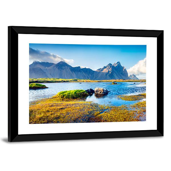 Stokksnes Headland Canvas Wall Art-3 Horizontal-Gallery Wrap-25" x 16"-Tiaracle