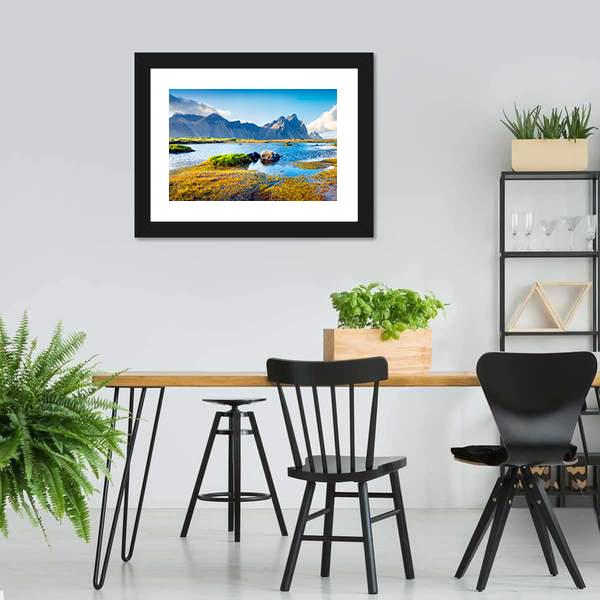 Stokksnes Headland Panoramic Canvas Wall Art-1 Piece-36" x 12"-Tiaracle