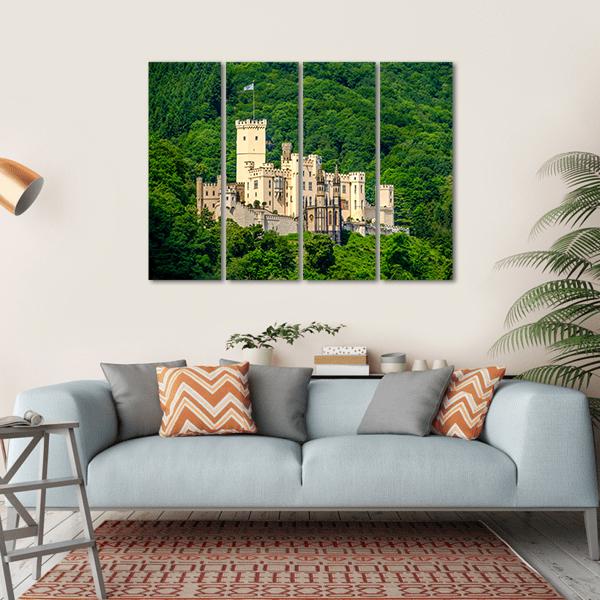 Stolzenfels Castle At Rhine Valley Canvas Wall Art-4 Horizontal-Gallery Wrap-34" x 24"-Tiaracle