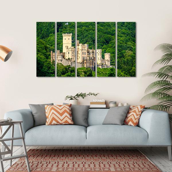 Stolzenfels Castle At Rhine Valley Canvas Wall Art-5 Horizontal-Gallery Wrap-22" x 12"-Tiaracle