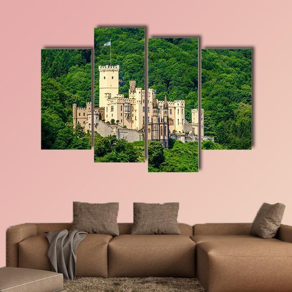 Stolzenfels Castle At Rhine Valley Canvas Wall Art-4 Pop-Gallery Wrap-50" x 32"-Tiaracle