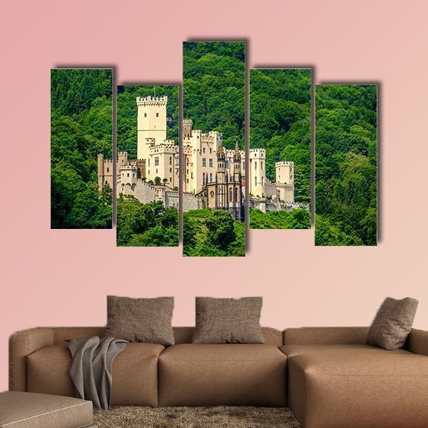 Stolzenfels Castle At Rhine Valley Canvas Wall Art-5 Pop-Gallery Wrap-47" x 32"-Tiaracle