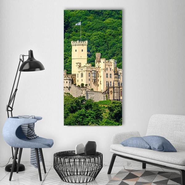 Stolzenfels Castle At Rhine Valley Vertical Canvas Wall Art-1 Vertical-Gallery Wrap-12" x 24"-Tiaracle