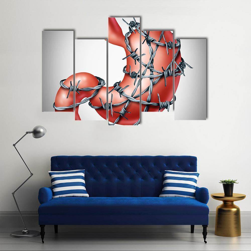 Stomach Pain Canvas Wall Art-5 Pop-Gallery Wrap-47" x 32"-Tiaracle