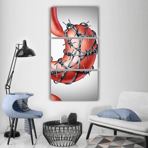 Stomach Pain Vertical Canvas Wall Art-3 Vertical-Gallery Wrap-12" x 25"-Tiaracle