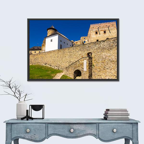 Stone Walls Of Stara Lubovna Castle Canvas Wall Art-1 Piece-Floating Frame-24" x 16"-Tiaracle
