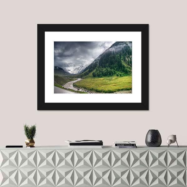 Storm Clouds Over Mountains Of Ladakh Canvas Wall Art-1 Piece-Framed Print-20" x 16"-Tiaracle