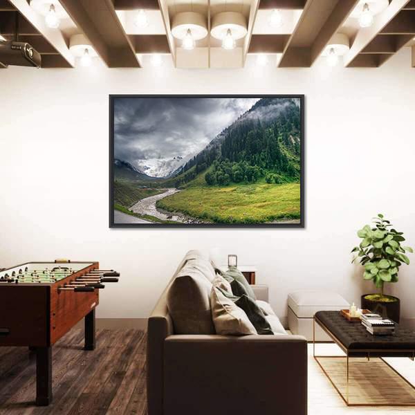 Storm Clouds Over Mountains Of Ladakh Canvas Wall Art-3 Horizontal-Gallery Wrap-25" x 16"-Tiaracle