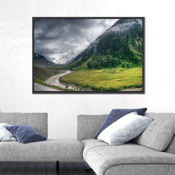 Storm Clouds Over Mountains Of Ladakh Canvas Wall Art-3 Horizontal-Gallery Wrap-25" x 16"-Tiaracle