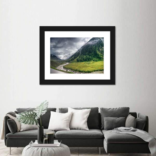 Storm Clouds Over Mountains Of Ladakh Canvas Wall Art-3 Horizontal-Gallery Wrap-25" x 16"-Tiaracle
