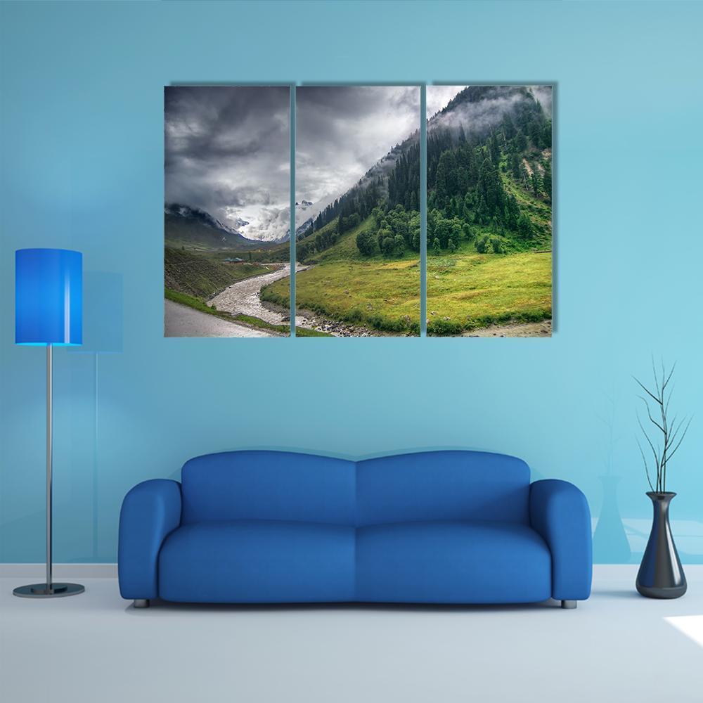 Storm Clouds Over Mountains Of Ladakh Canvas Wall Art-3 Horizontal-Gallery Wrap-37" x 24"-Tiaracle