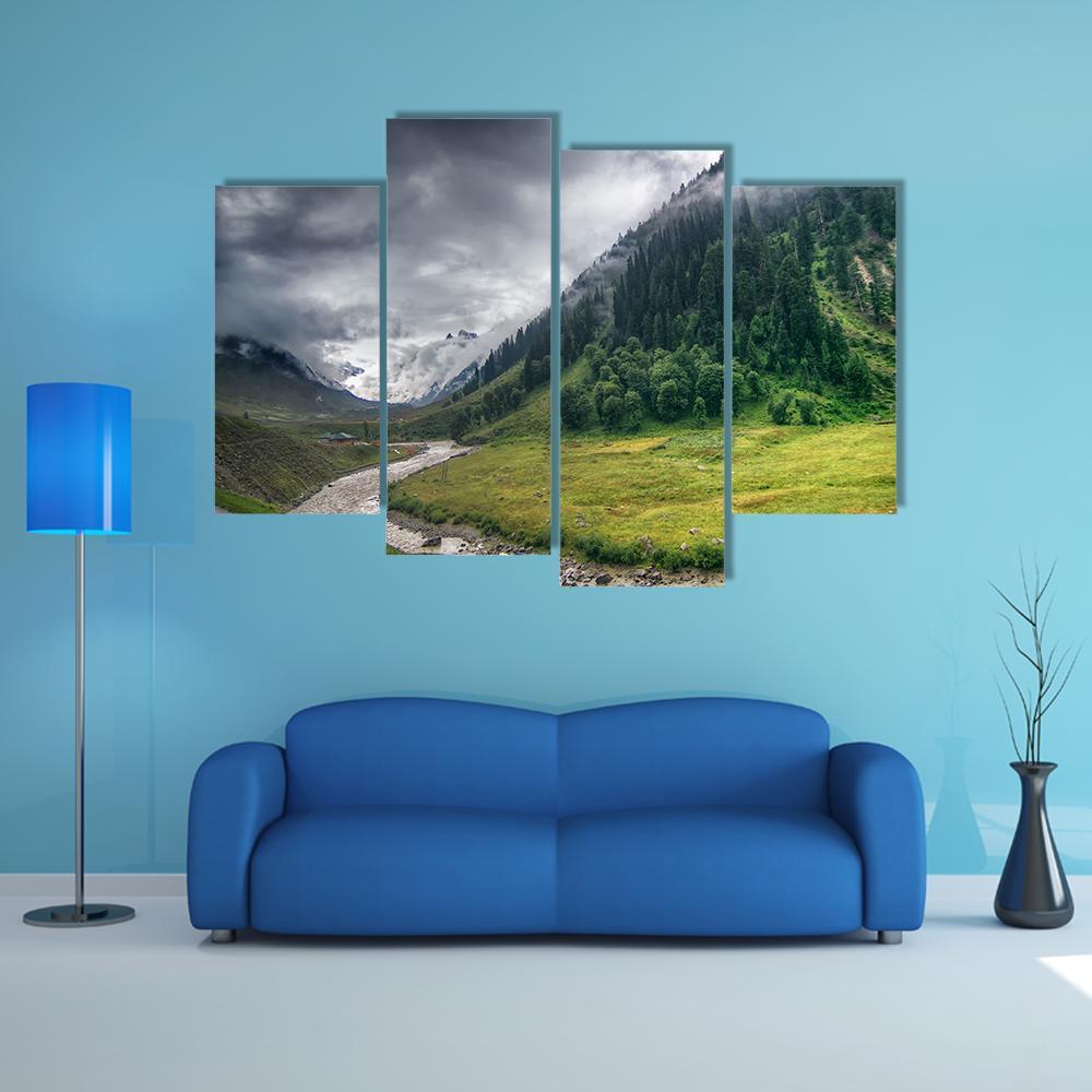 Storm Clouds Over Mountains Of Ladakh Canvas Wall Art-4 Pop-Gallery Wrap-50" x 32"-Tiaracle