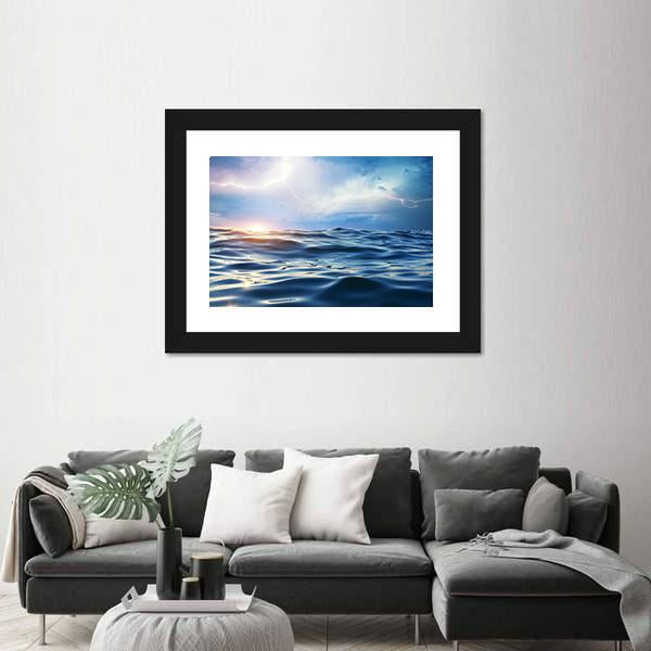 Storm On The Sea Canvas Wall Art-3 Horizontal-Gallery Wrap-25" x 16"-Tiaracle