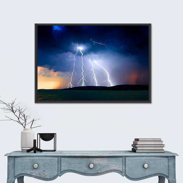 Storm Over The Lake Balaton Canvas Wall Art-1 Piece-Floating Frame-24&quot; x 16&quot;-Tiaracle