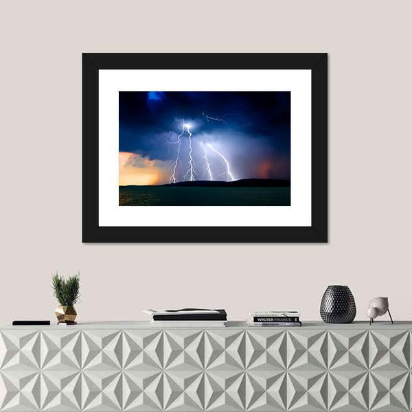 Storm Over The Lake Balaton Canvas Wall Art-1 Piece-Framed Print-20&quot; x 16&quot;-Tiaracle