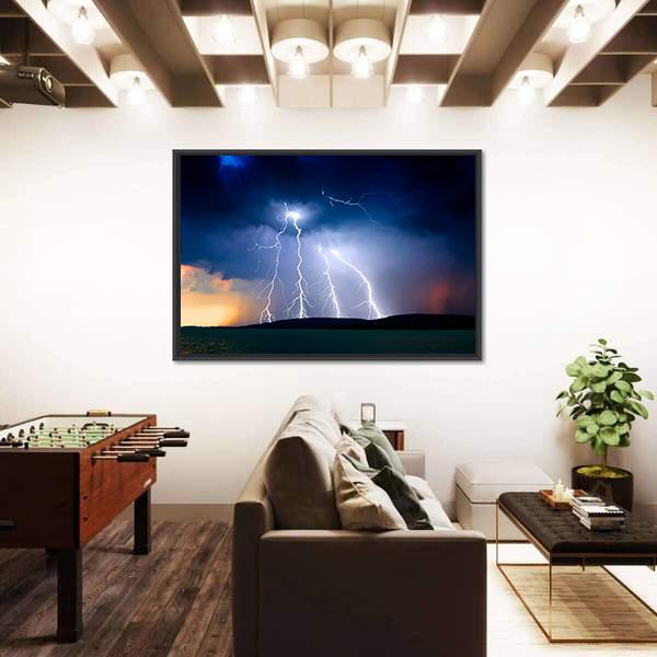 Storm Over The Lake Balaton Canvas Wall Art-3 Horizontal-Gallery Wrap-25&quot; x 16&quot;-Tiaracle