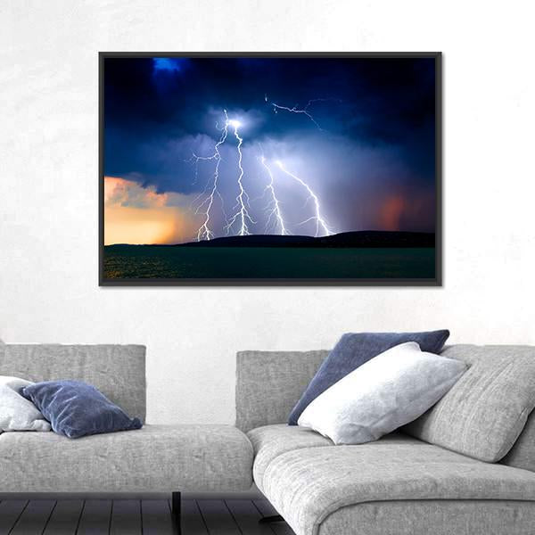 Storm Over The Lake Balaton Canvas Wall Art-3 Horizontal-Gallery Wrap-25&quot; x 16&quot;-Tiaracle