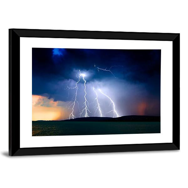 Storm Over The Lake Balaton Canvas Wall Art-3 Horizontal-Gallery Wrap-25&quot; x 16&quot;-Tiaracle