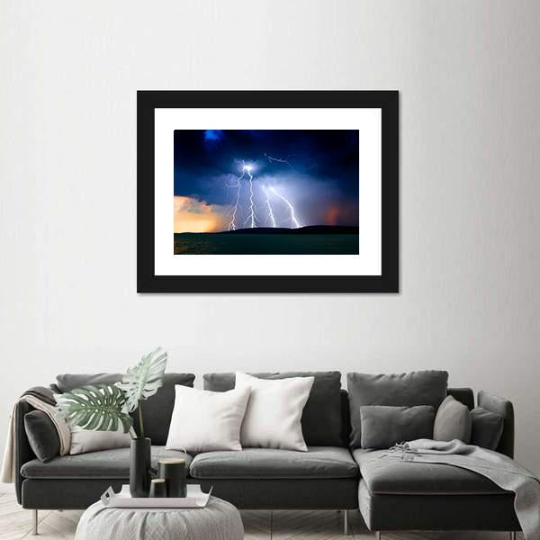 Storm Over The Lake Balaton Canvas Wall Art-3 Horizontal-Gallery Wrap-25&quot; x 16&quot;-Tiaracle