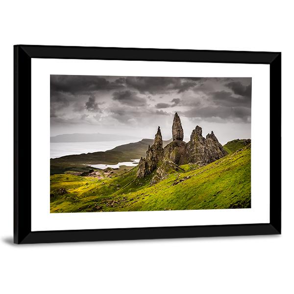 Storr Rock Scotland Canvas Wall Art-3 Horizontal-Gallery Wrap-25&quot; x 16&quot;-Tiaracle