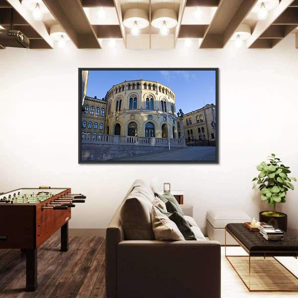 Stortinget Parliament Oslo In Norway Canvas Wall Art-3 Horizontal-Gallery Wrap-25" x 16"-Tiaracle