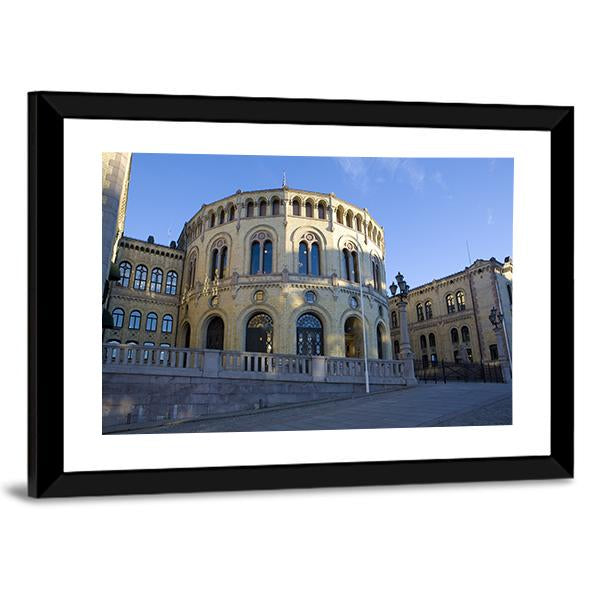 Stortinget Parliament Oslo In Norway Canvas Wall Art-3 Horizontal-Gallery Wrap-25" x 16"-Tiaracle