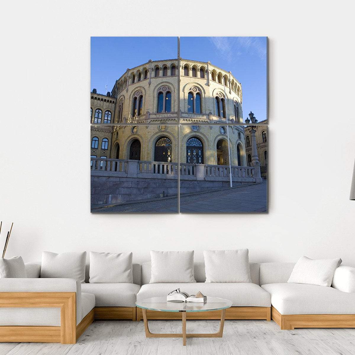 Stortinget Parliament Oslo In Norway Canvas Wall Art-4 Square-Gallery Wrap-17" x 17"-Tiaracle