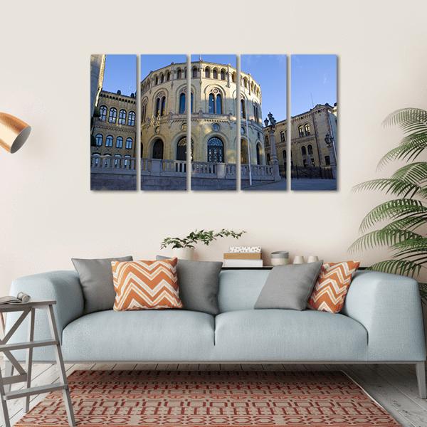 Stortinget Parliament Oslo In Norway Canvas Wall Art-5 Horizontal-Gallery Wrap-22" x 12"-Tiaracle