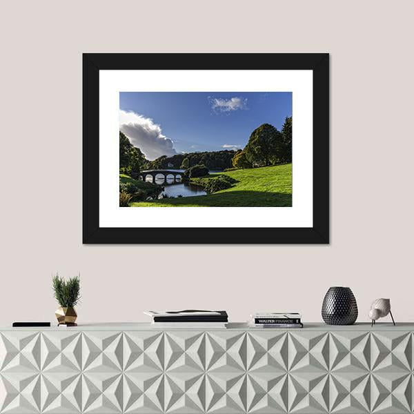 Stourhead Gardens In Wiltshire Canvas Wall Art-1 Piece-Framed Print-20" x 16"-Tiaracle