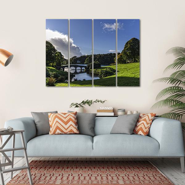 Stourhead Gardens In Wiltshire Canvas Wall Art-4 Horizontal-Gallery Wrap-34" x 24"-Tiaracle