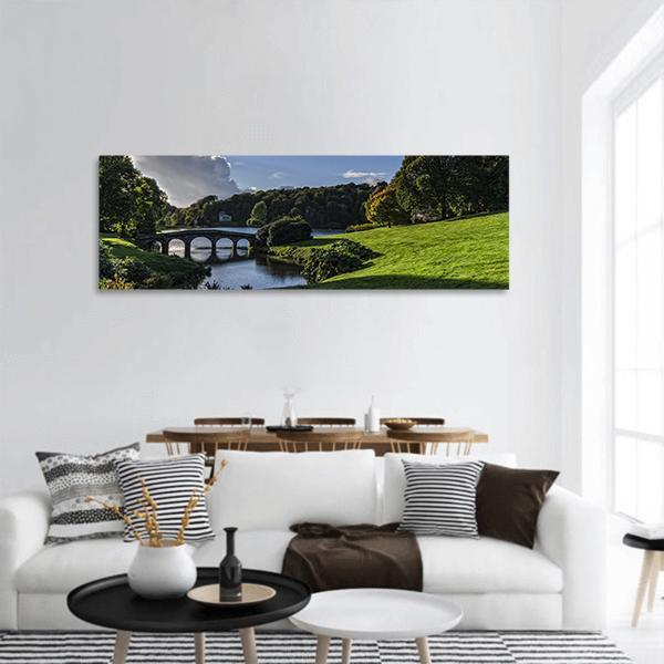 Stourhead Gardens In Wiltshire Panoramic Canvas Wall Art-1 Piece-36" x 12"-Tiaracle