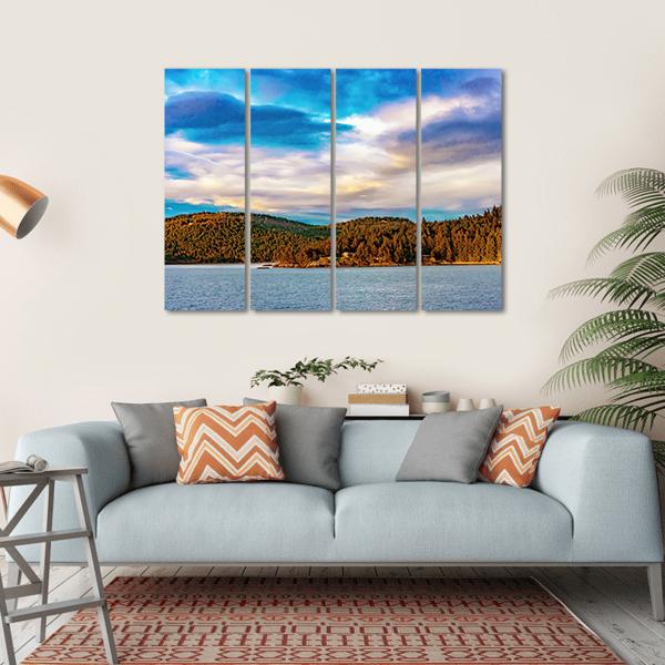 Strait Of Georgia Landscape Canvas Wall Art-4 Horizontal-Gallery Wrap-34" x 24"-Tiaracle