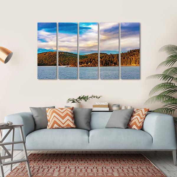 Strait Of Georgia Landscape Canvas Wall Art-5 Horizontal-Gallery Wrap-22" x 12"-Tiaracle