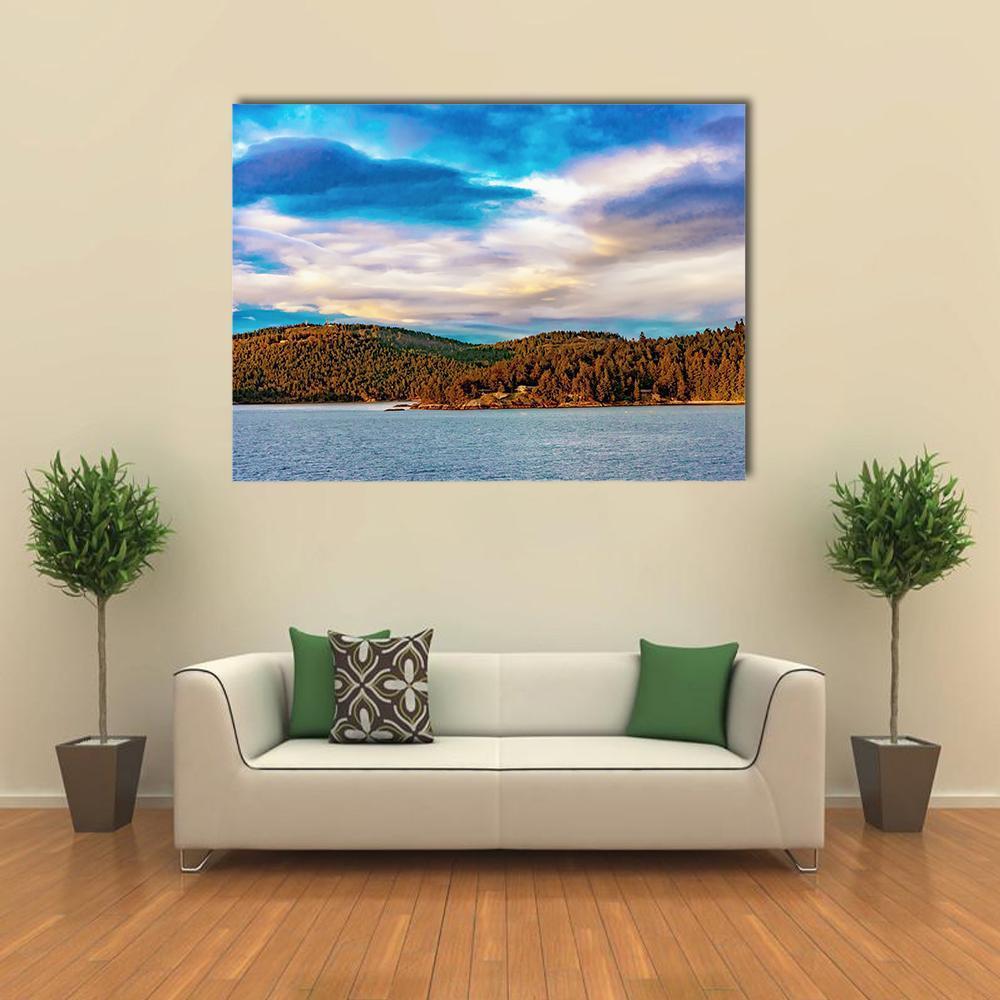 Strait Of Georgia Landscape Canvas Wall Art-1 Piece-Gallery Wrap-48" x 32"-Tiaracle