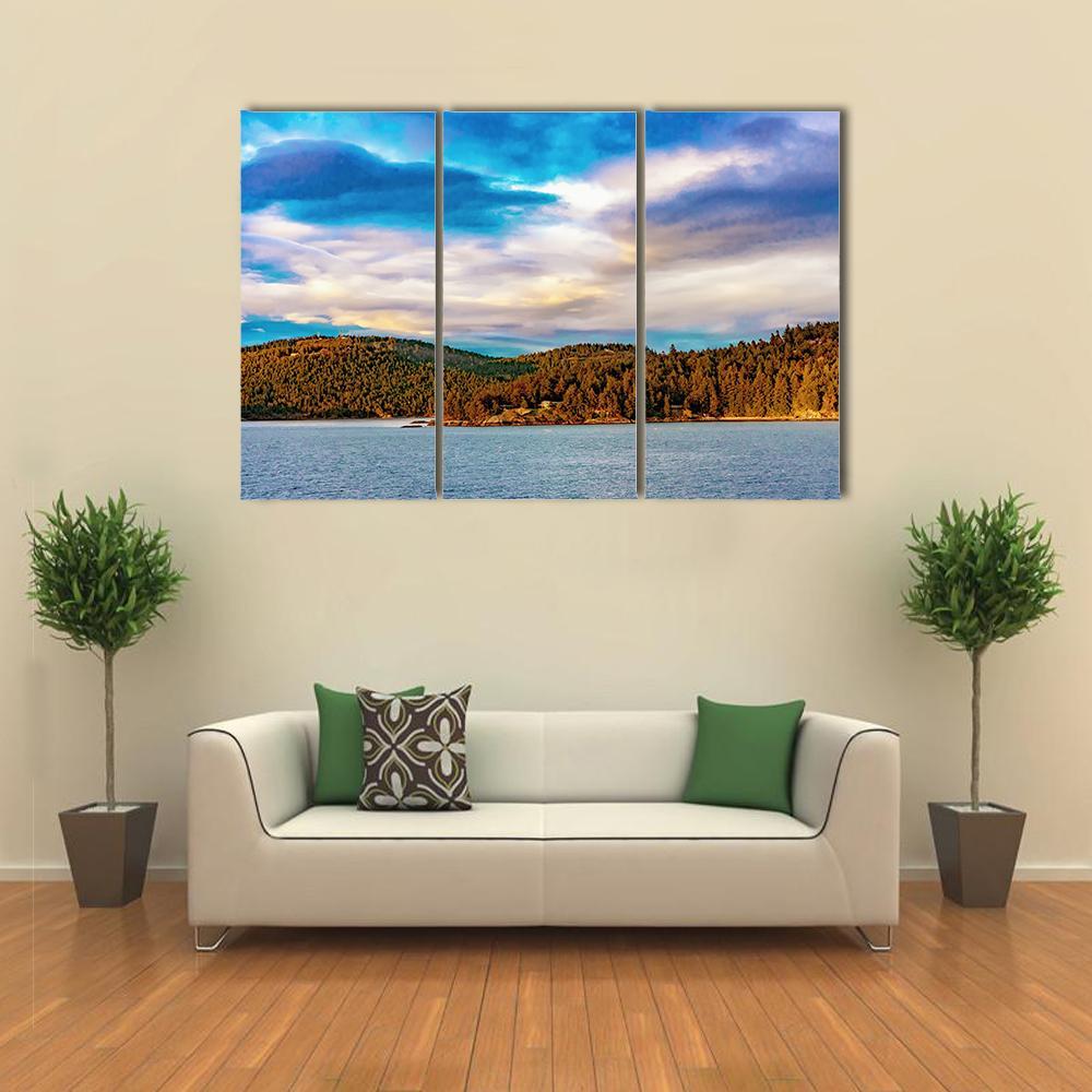 Strait Of Georgia Landscape Canvas Wall Art-3 Horizontal-Gallery Wrap-37" x 24"-Tiaracle