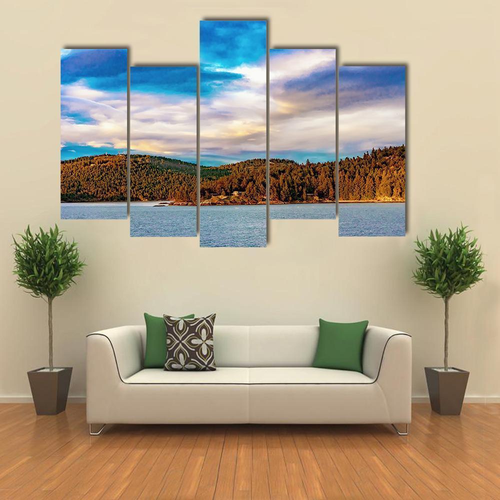Strait Of Georgia Landscape Canvas Wall Art-5 Pop-Gallery Wrap-47" x 32"-Tiaracle