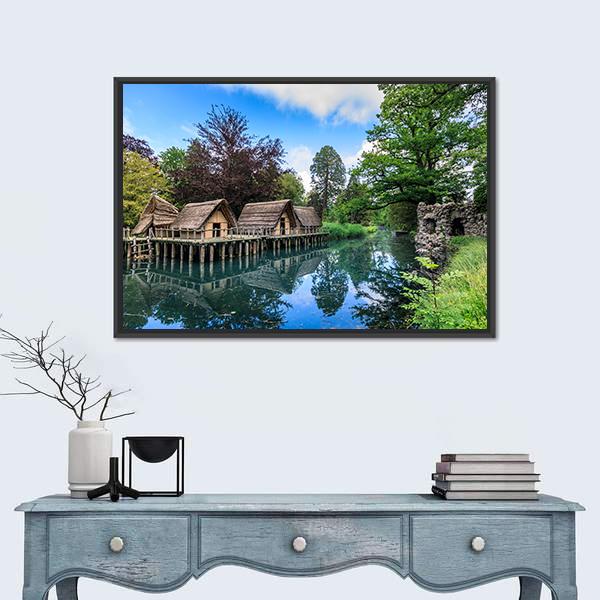 Straw Houses In Bally Park Canvas Wall Art-1 Piece-Floating Frame-24" x 16"-Tiaracle