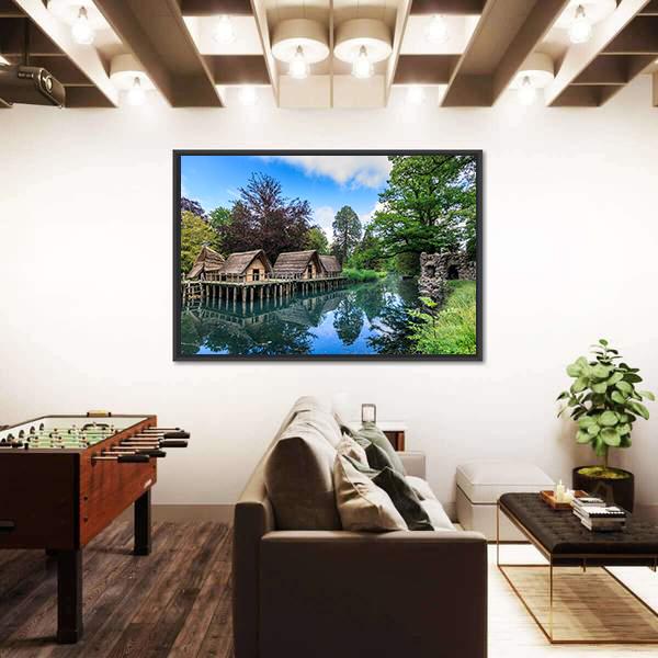 Straw Houses In Bally Park Canvas Wall Art-3 Horizontal-Gallery Wrap-25" x 16"-Tiaracle