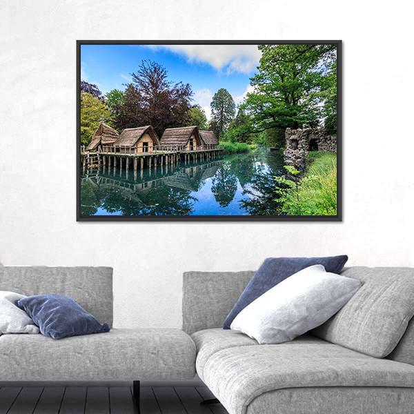 Straw Houses In Bally Park Canvas Wall Art-3 Horizontal-Gallery Wrap-25" x 16"-Tiaracle