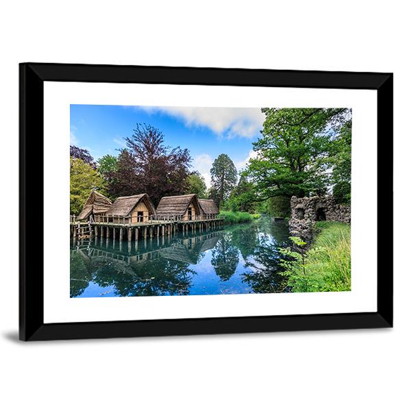 Straw Houses In Bally Park Canvas Wall Art-3 Horizontal-Gallery Wrap-25" x 16"-Tiaracle