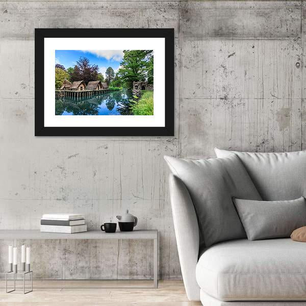 Straw Houses In Bally Park Canvas Wall Art-3 Horizontal-Gallery Wrap-25" x 16"-Tiaracle