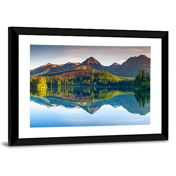 Strbske Pleso Lake Panoramic Canvas Wall Art-1 Piece-36" x 12"-Tiaracle