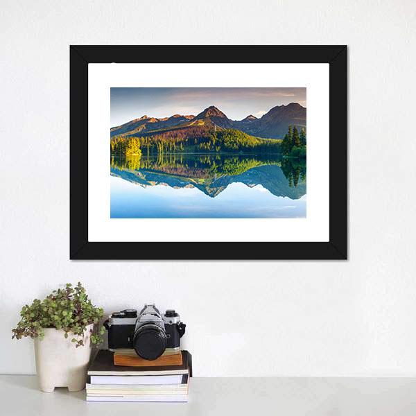 Strbske Pleso Lake Panoramic Canvas Wall Art-1 Piece-36" x 12"-Tiaracle